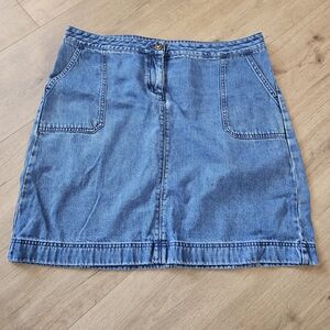 Boden Blue Denim Mini Skirt